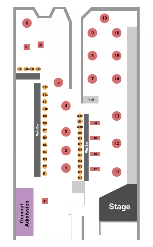 seating chart for The Alley - FL - GA & Bar - eventticketscenter.com