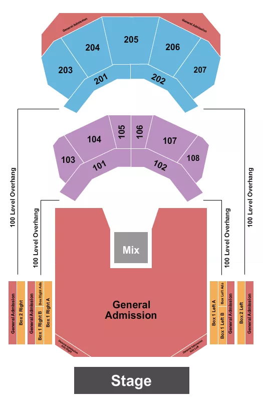 seating chart for The Andrew J Brady ICON Music Center - Endstage GA 2 - eventticketscenter.com