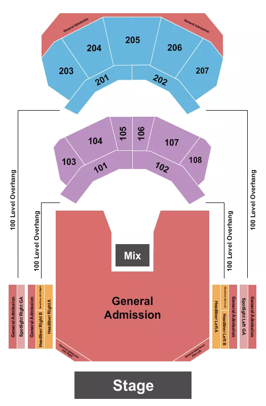 seating chart for The Andrew J Brady ICON Music Center - Endstage GA 3 - eventticketscenter.com