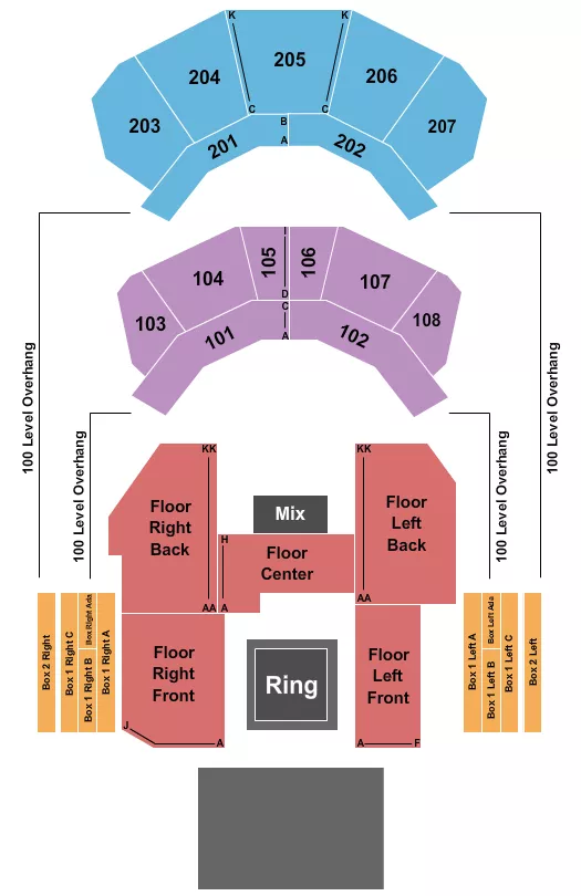 seating chart for The Andrew J Brady ICON Music Center - Wrestling - eventticketscenter.com