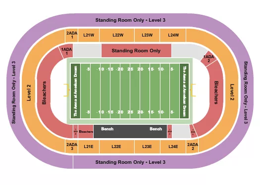 seating chart for The Arena at American Dream - Indoor Football - eventticketscenter.com