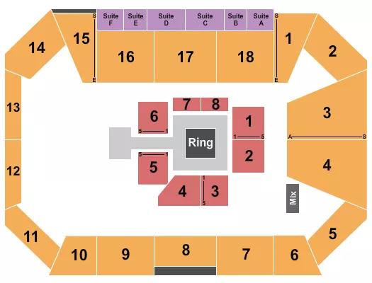seating chart for Riverview Health Arena at Innovation Mile - Boxing - eventticketscenter.com