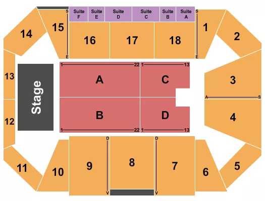 seating chart for Riverview Health Arena at Innovation Mile - Endstage 2 - eventticketscenter.com