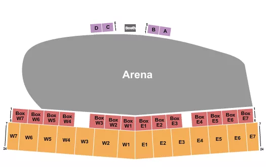 seating chart for The Arena at the Central Wyoming Fairgrounds  - Rodeo 2 - eventticketscenter.com