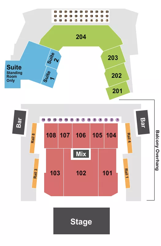 seating chart for The Astro - NE - End Stage - eventticketscenter.com