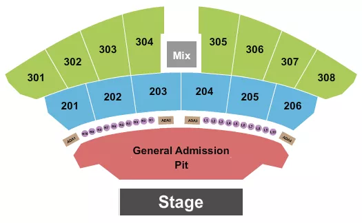seating chart for The Astro Amphitheater - Endstage GA Pit - No 100s - eventticketscenter.com