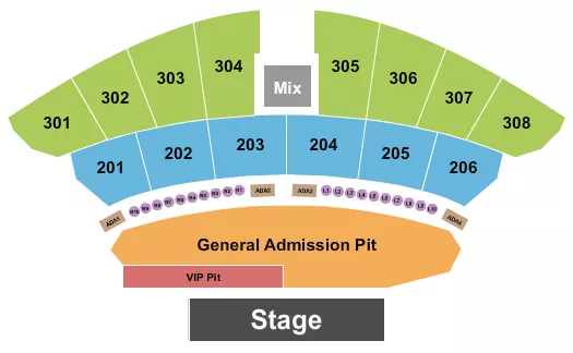 seating chart for The Astro Amphitheater - GA & VIP Pit 5 - eventticketscenter.com