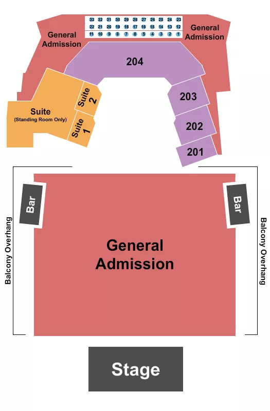 seating chart for The Astro - NE - Endstage GA - eventticketscenter.com