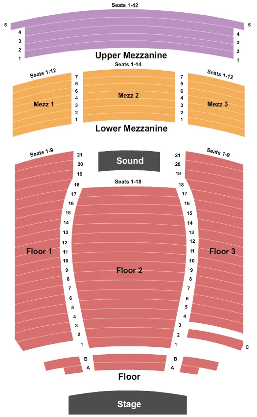 seating chart for The Avalon Theatre - CO - End Stage - eventticketscenter.com