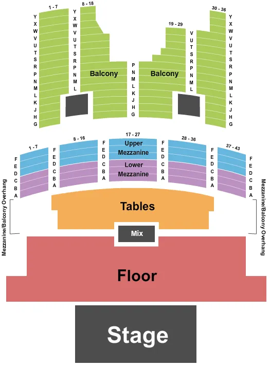 seating chart for The Aztec Theatre  - Nate Feuerstein - eventticketscenter.com