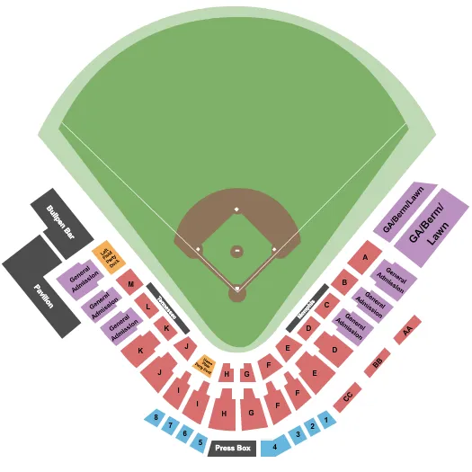 seating chart for The Ballpark at Jackson - Baseball 2 - eventticketscenter.com