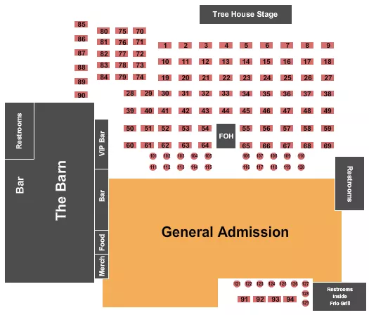 seating chart for The Barn at The Frio - Endstage Tables 2 - eventticketscenter.com