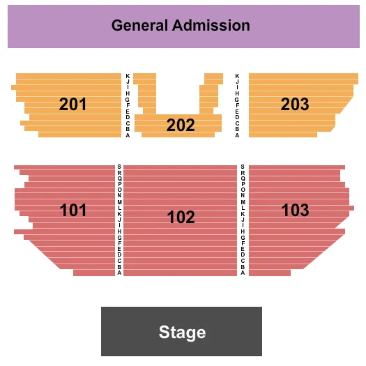 seating chart for The Barnyard Entertainment Venue - End Stage - eventticketscenter.com