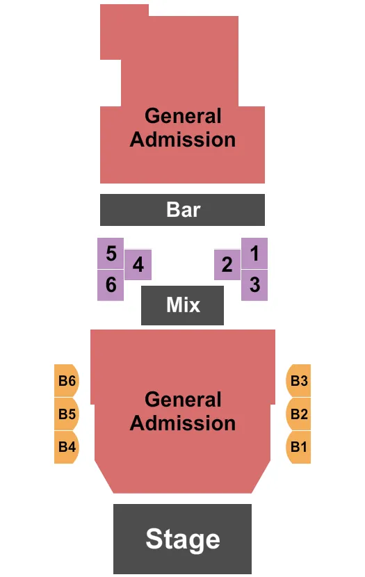 seating chart for The Blue Note - MO - Endstage GA and Tables 2 - eventticketscenter.com