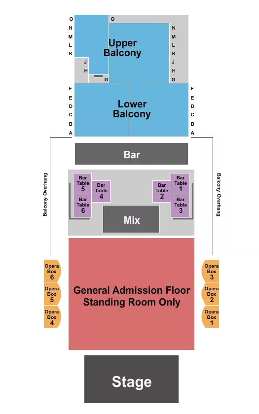 seating chart for The Blue Note - MO - Endstage GA Floor 2 - eventticketscenter.com