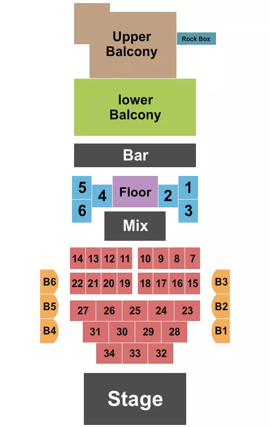 seating chart for The Blue Note - MO - Endstage Tables - eventticketscenter.com