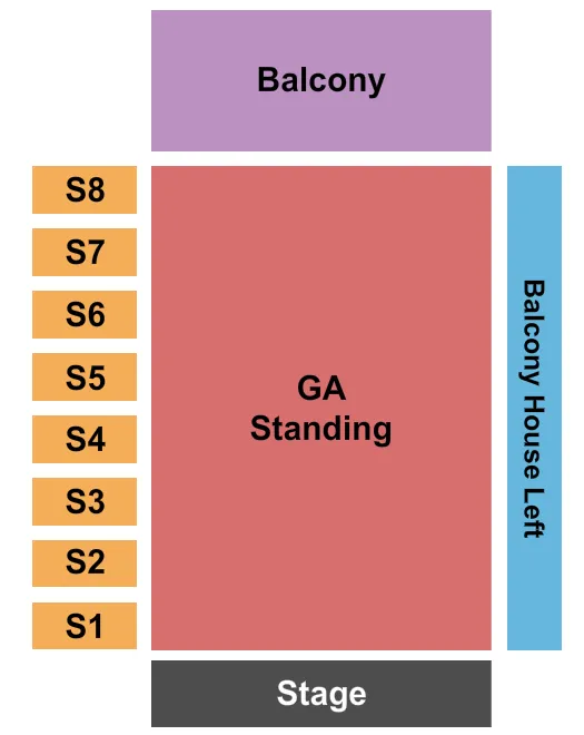 seating chart for The Factory in Deep Ellum - Dance Gavin Dance - eventticketscenter.com