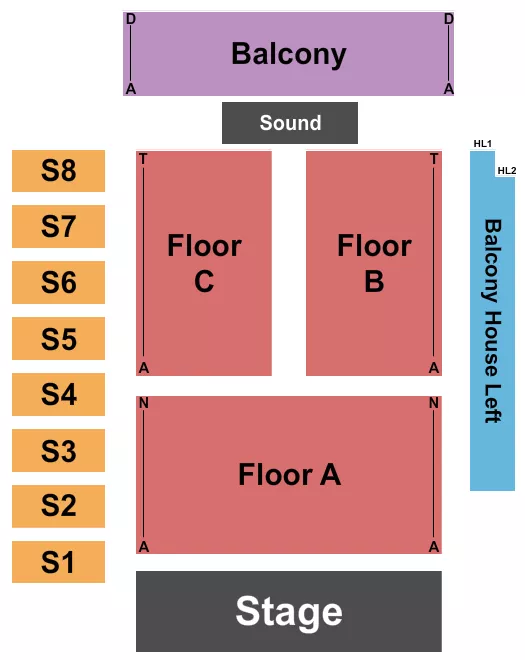 seating chart for The Bomb Factory - Endstage RSV - eventticketscenter.com