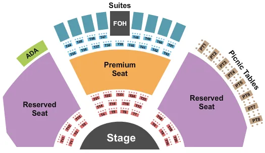seating chart for The Bowl at Sugar Hill - End Stage - eventticketscenter.com