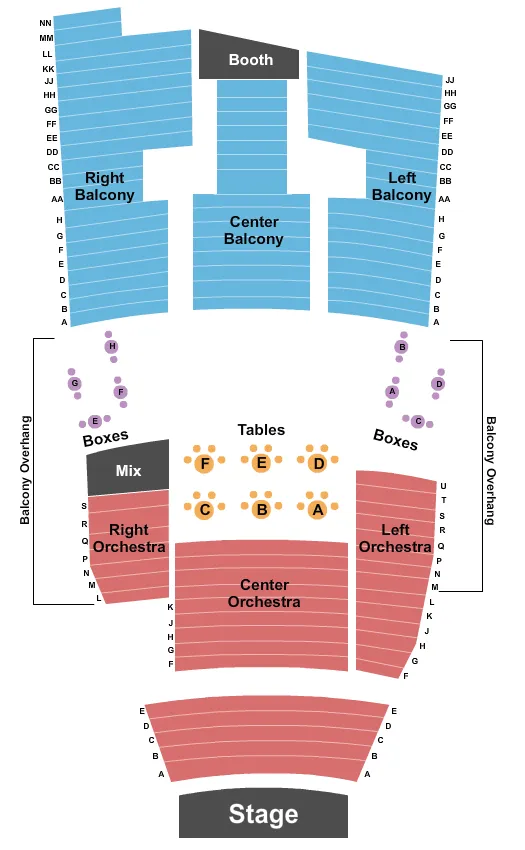 seating chart for The Cabot - Cabot Performing Arts Center - Endstage 2 - eventticketscenter.com