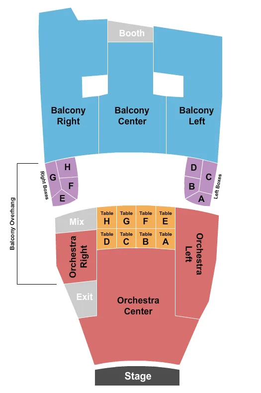 seating chart for The Cabot - Cabot Performing Arts Center - Endstage 3 - eventticketscenter.com
