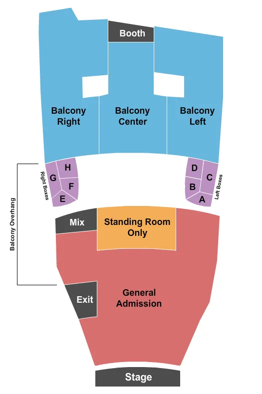 seating chart for The Cabot - Cabot Performing Arts Center - Endstage GA Floor 2 - eventticketscenter.com