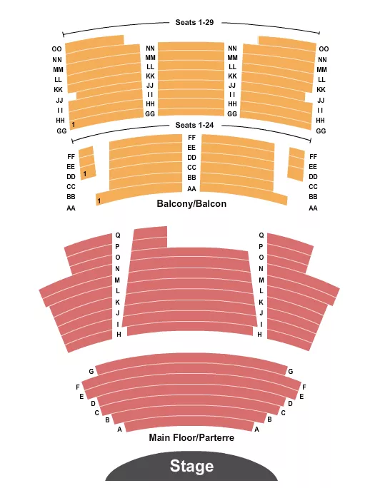 seating chart for Capitol Theatre - New Brunswick - End Stage 3 - eventticketscenter.com