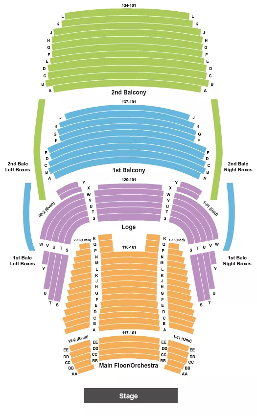 seating chart for The Carson Center - End Stage No Pit - eventticketscenter.com