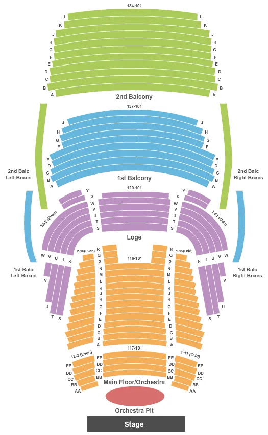 seating chart for The Carson Center - End Stage - eventticketscenter.com