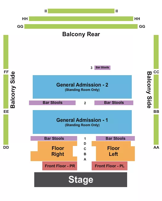 seating chart for The Castle Theatre - Endstage 2 - eventticketscenter.com