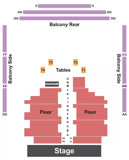 seating chart for The Castle Theatre - Endstage Floor - eventticketscenter.com