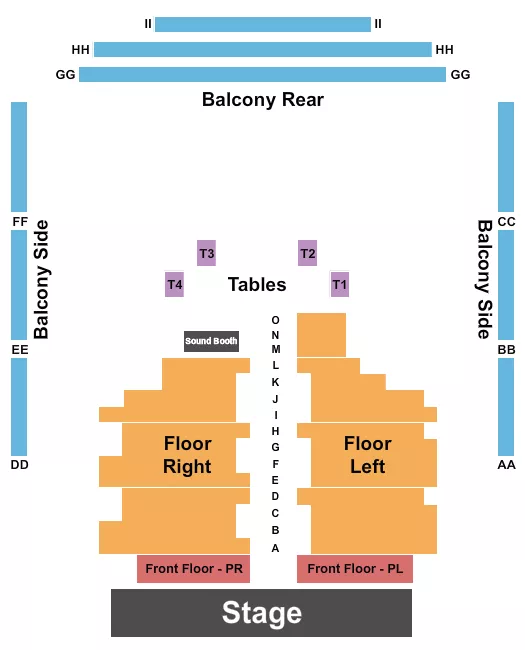 seating chart for The Castle Theatre - Endstage - eventticketscenter.com