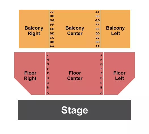 seating chart for The Center For The Arts - Grass Valley - Endstage 2 - eventticketscenter.com