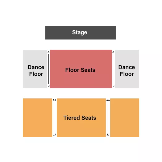 seating chart for The Center For The Arts - Grass Valley - Endstage Rsrv Flr/Tiered seats/Dance Flr L&R - eventticketscenter.com
