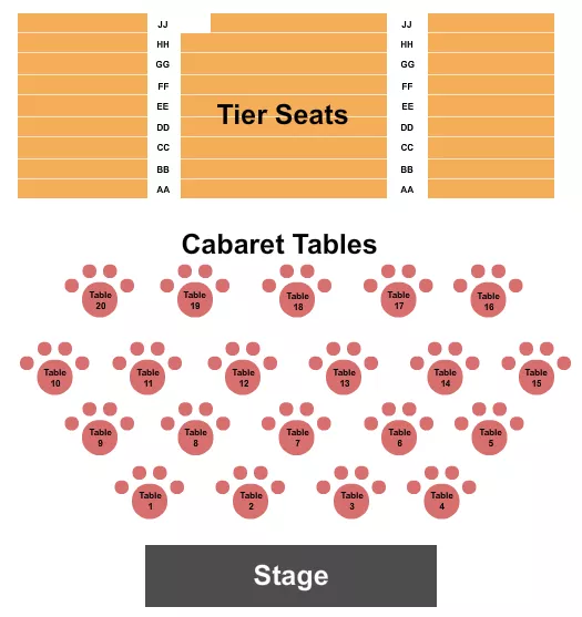 seating chart for The Center For The Arts - Grass Valley - Endstage Tables - eventticketscenter.com