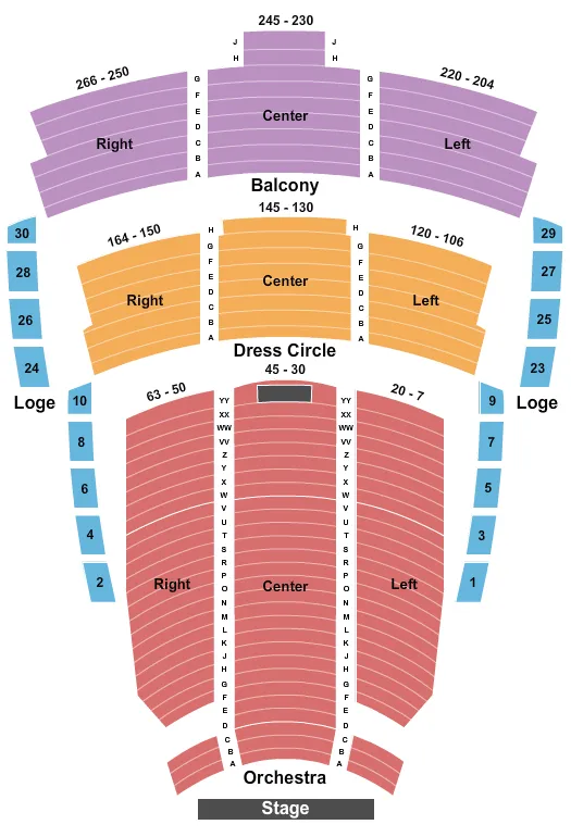 seating chart for The Centre In Vancouver For Performing Arts - End Stage - eventticketscenter.com