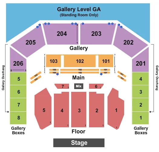 seating chart for The Chelsea - The Cosmopolitan of Las Vegas - Endstage 4 - eventticketscenter.com