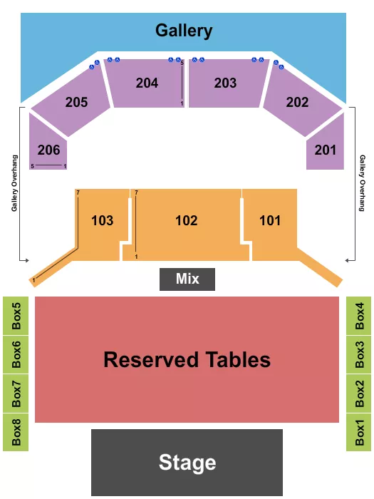 seating chart for The Chelsea - The Cosmopolitan of Las Vegas - Endstage Tables - eventticketscenter.com