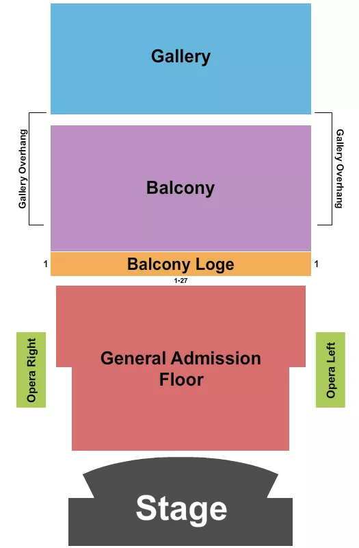 seating chart for The Civic Theatre - Endstage GA Flr - eventticketscenter.com