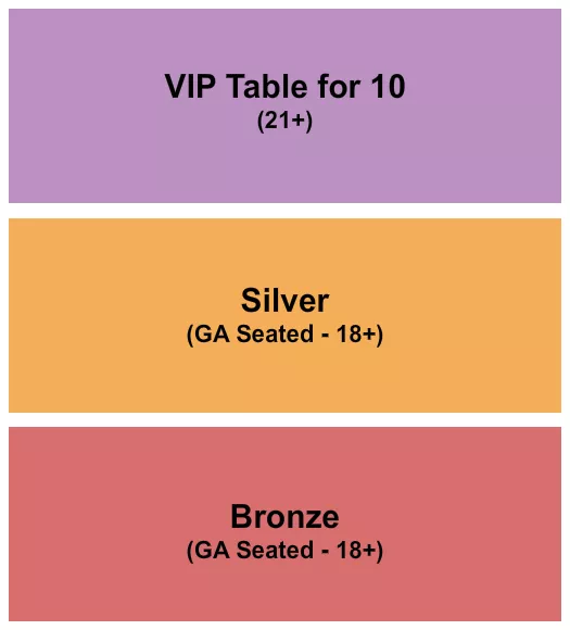 seating chart for The Clubhouse Hamptons - Bronze/Silver/VIP Table - eventticketscenter.com