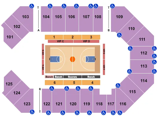 seating chart for The Corbin Arena - KY - Basketball - Globetrotters - eventticketscenter.com