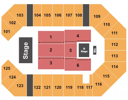 seating chart for The Corbin Arena - KY - Third Day - eventticketscenter.com