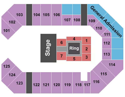 seating chart for The Corbin Arena - KY - Wrestling - eventticketscenter.com
