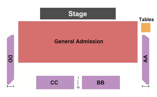 seating chart for The Criterion - Oklahoma City - Endstage GA Floor/Tables - eventticketscenter.com