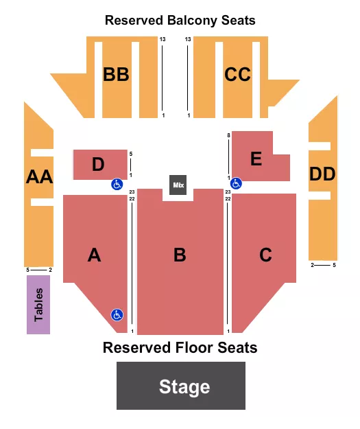 seating chart for The Criterion - Oklahoma City - Endstage w/ Tables - eventticketscenter.com