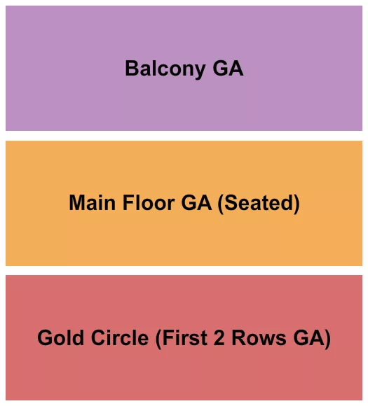 GC/GC/Balcony Seating Chart at The Crofoot. The chart shows the main floor/stage with seating options surrounding it, which are color coded