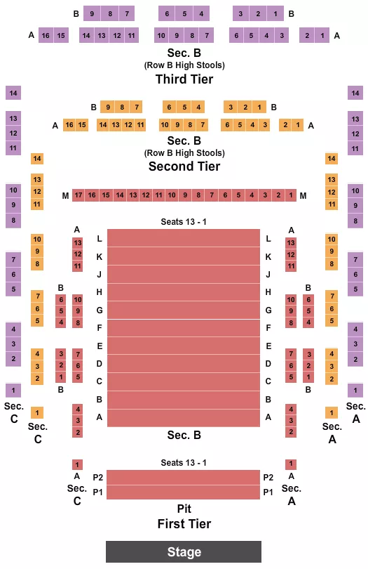 seating chart for The Dolores Winningstad Theatre - End Stage - eventticketscenter.com