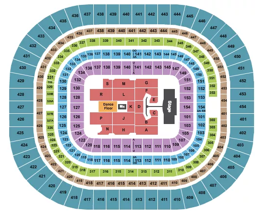 seating chart for The Dome at America's Center - Pink - eventticketscenter.com