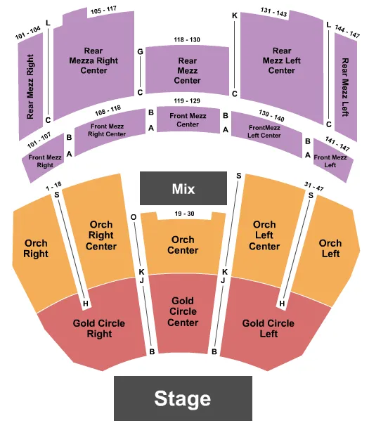 seating chart for The Downtown Palace Theatre - GC/Orch/Mezz - eventticketscenter.com