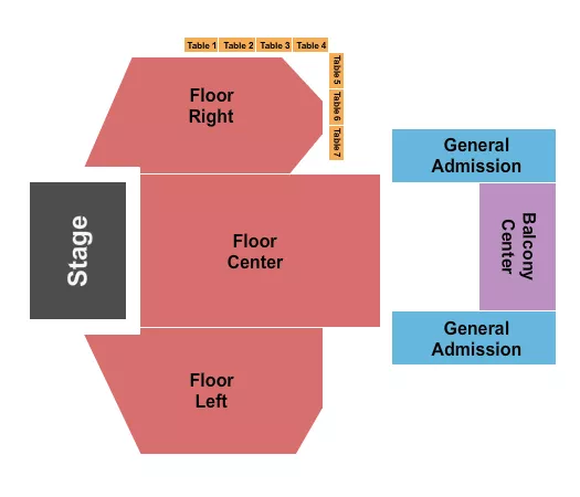seating chart for The Echo Lounge and Music Hall - Endstage 4 - eventticketscenter.com
